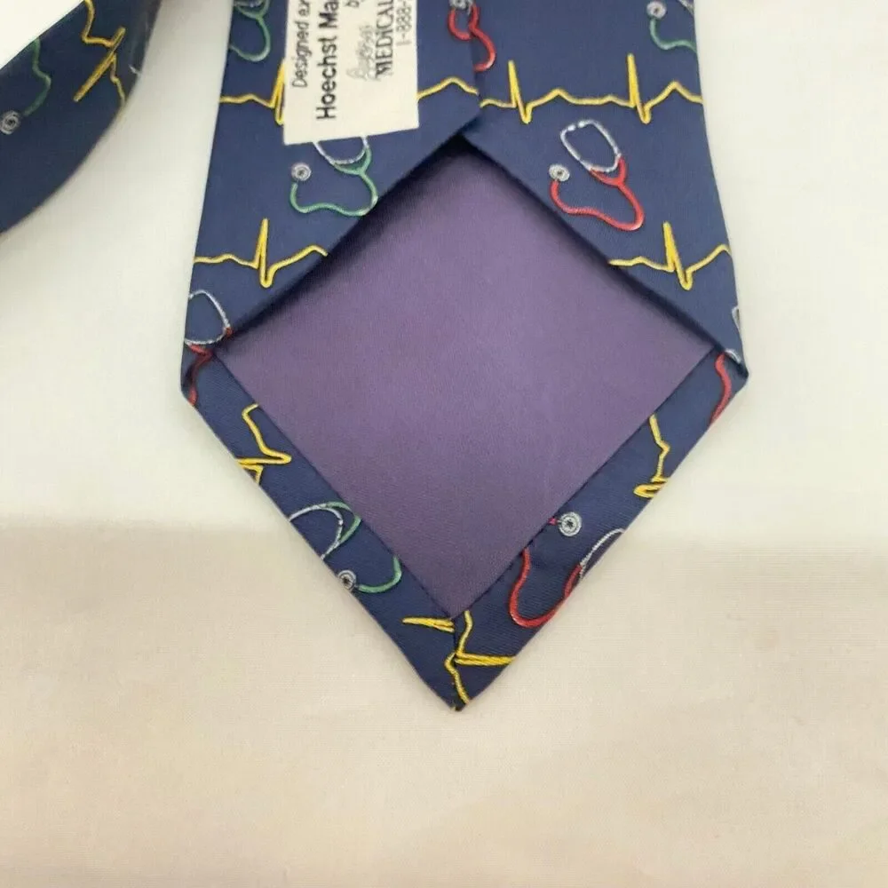 #5654 Medical Fashions Heart Rythm Doctor Nurse Mens Novelty Necktie, Tie 55X3.7